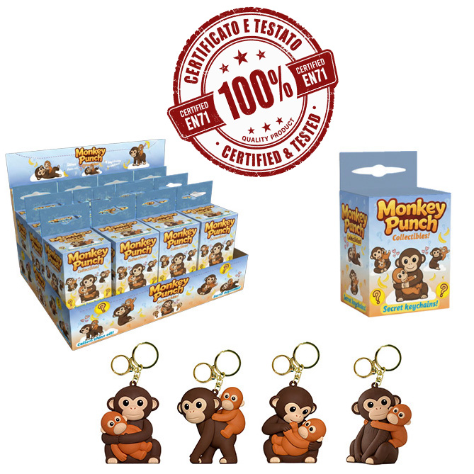 MONKEY PUNCH Portachiavi 3D 6cm – 4ass In Blind Box – In espo da 12pz…x144